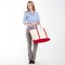 Large Classic Tote -- 18 oz. Heavyweight Durable Canvas -- Natural Canvas & Red Color